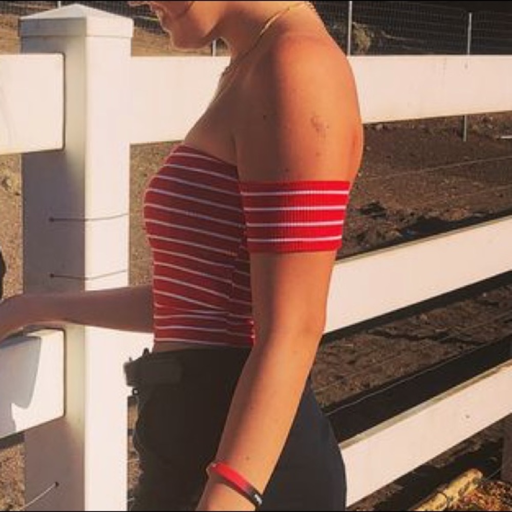 Off the shoulder cropped top